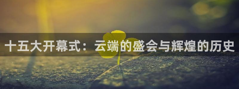 足球直播球神：十五大开幕式：云端的盛会与辉煌的历史